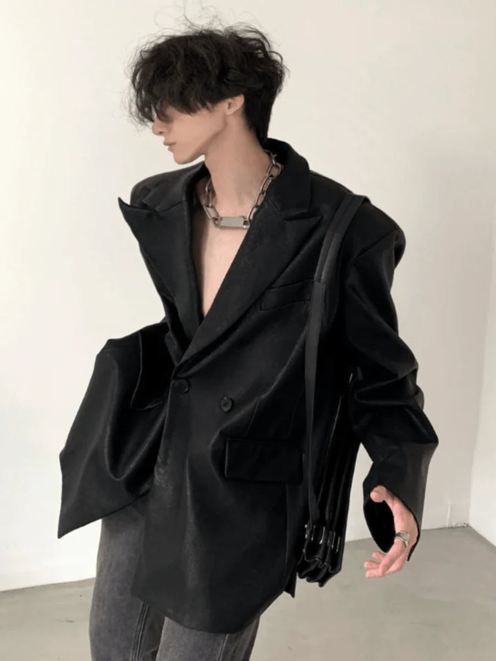 [AUTUMNWIND] HIGH-END DESIGN SHOULDER PAD SUIT RETRO JACKET ST1710