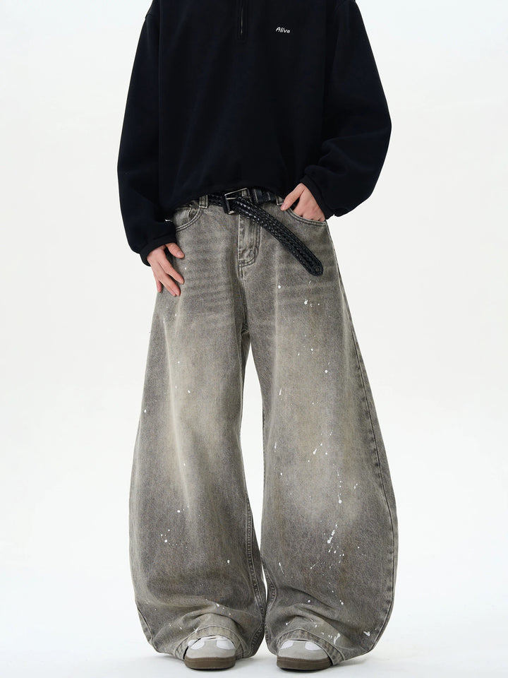 [FLAT ROOM]WASHED WIDE-LEG JEANS ST1032