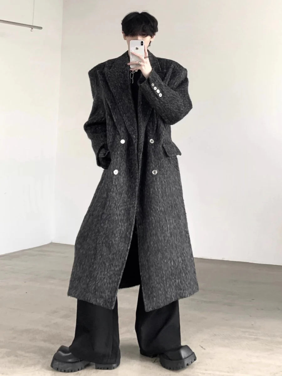 [AUTUMNWIND] GRAY MID-LENGTH TRENCH COAT ST1713