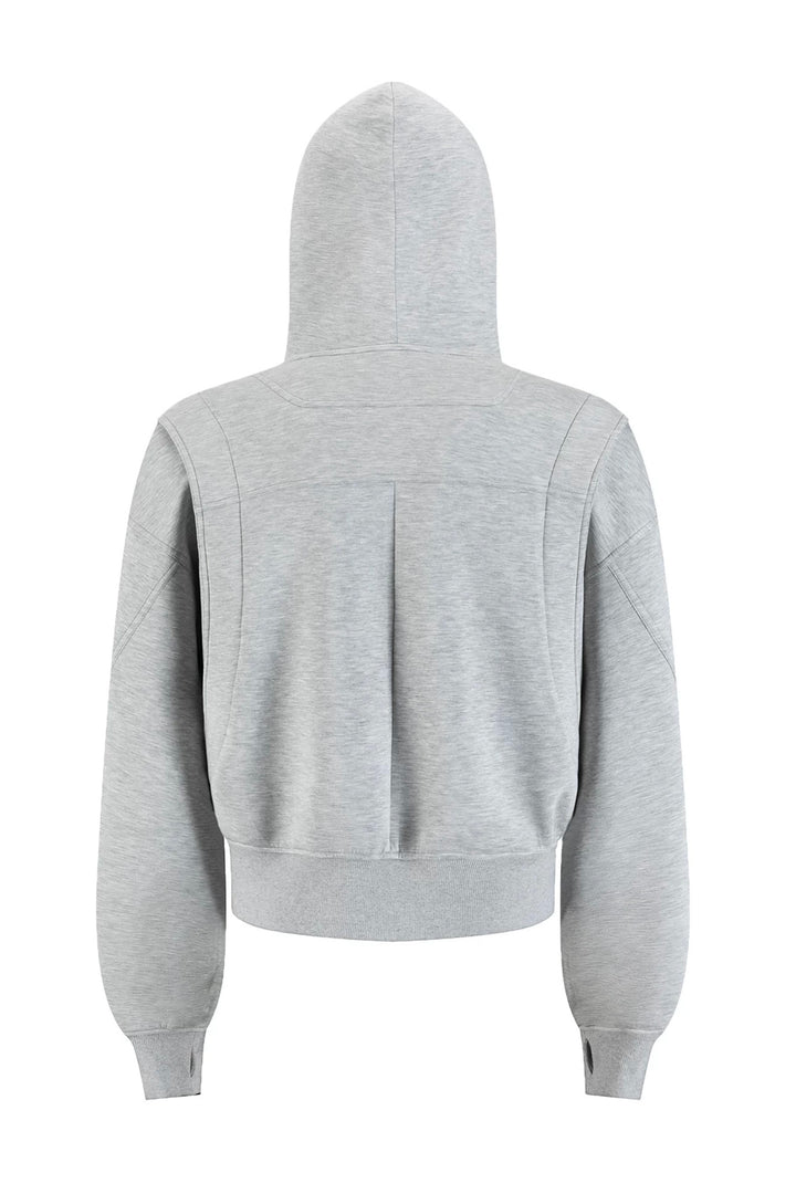 [FLAT ROOM] STRUCTURED BOX CUT ZIP-UP HOODIE ST2052