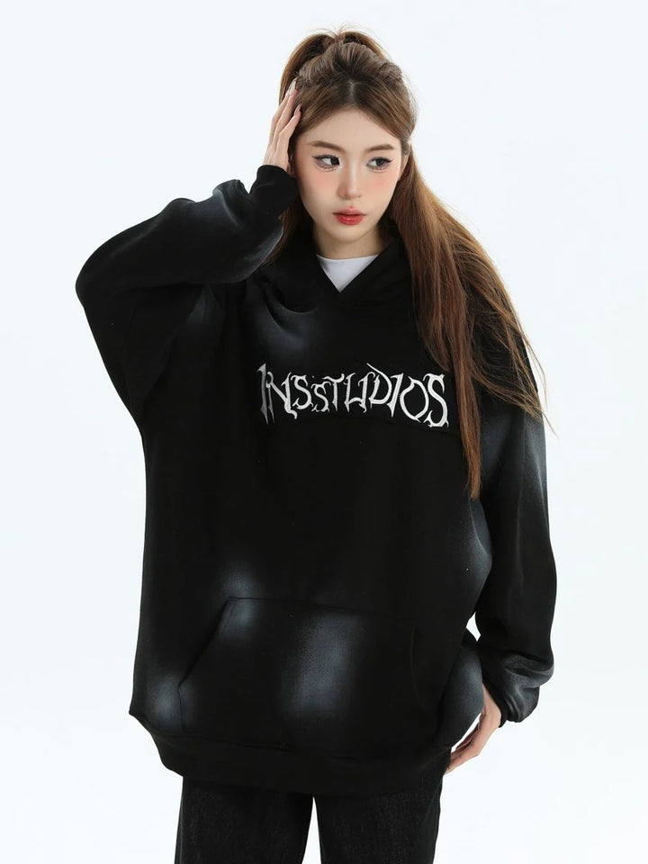 SPRAY PAINT LOGO LOOSE HOODIE ST1199