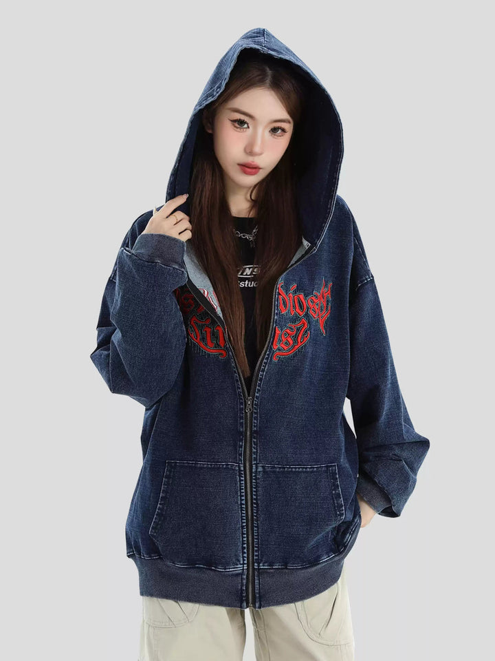 GOTHIC LETTER LOGO DENIM JACKET ST1248