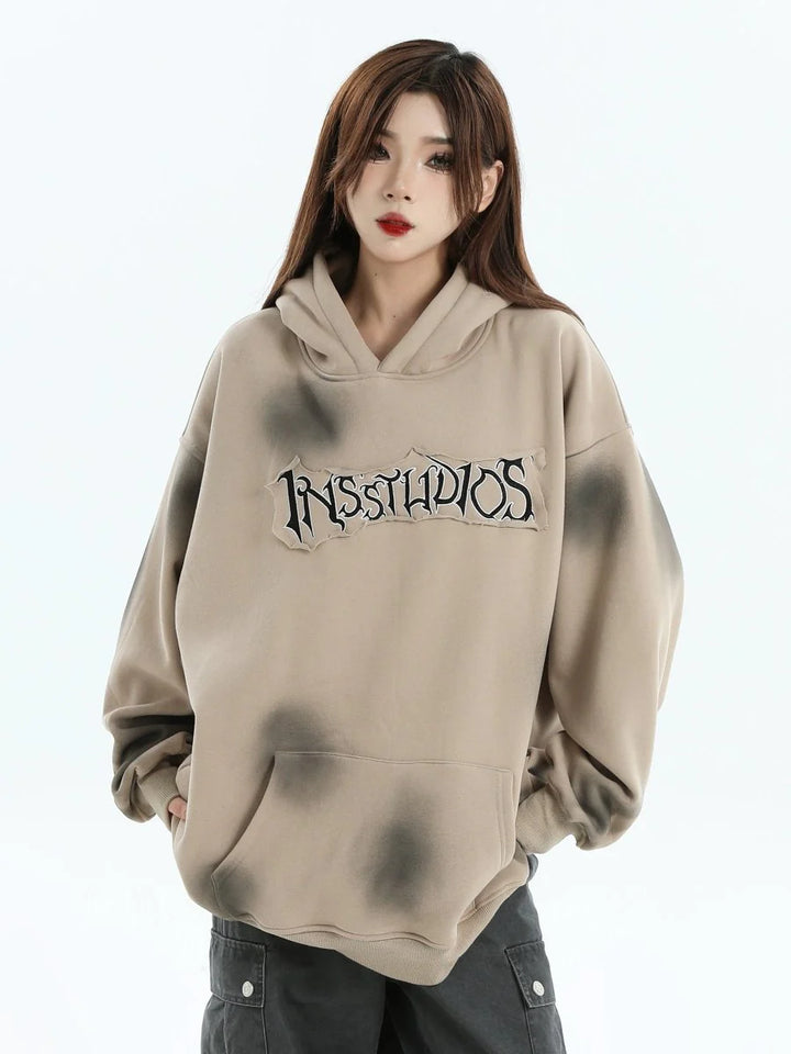 SPRAY PAINT LOGO LOOSE HOODIE ST1199