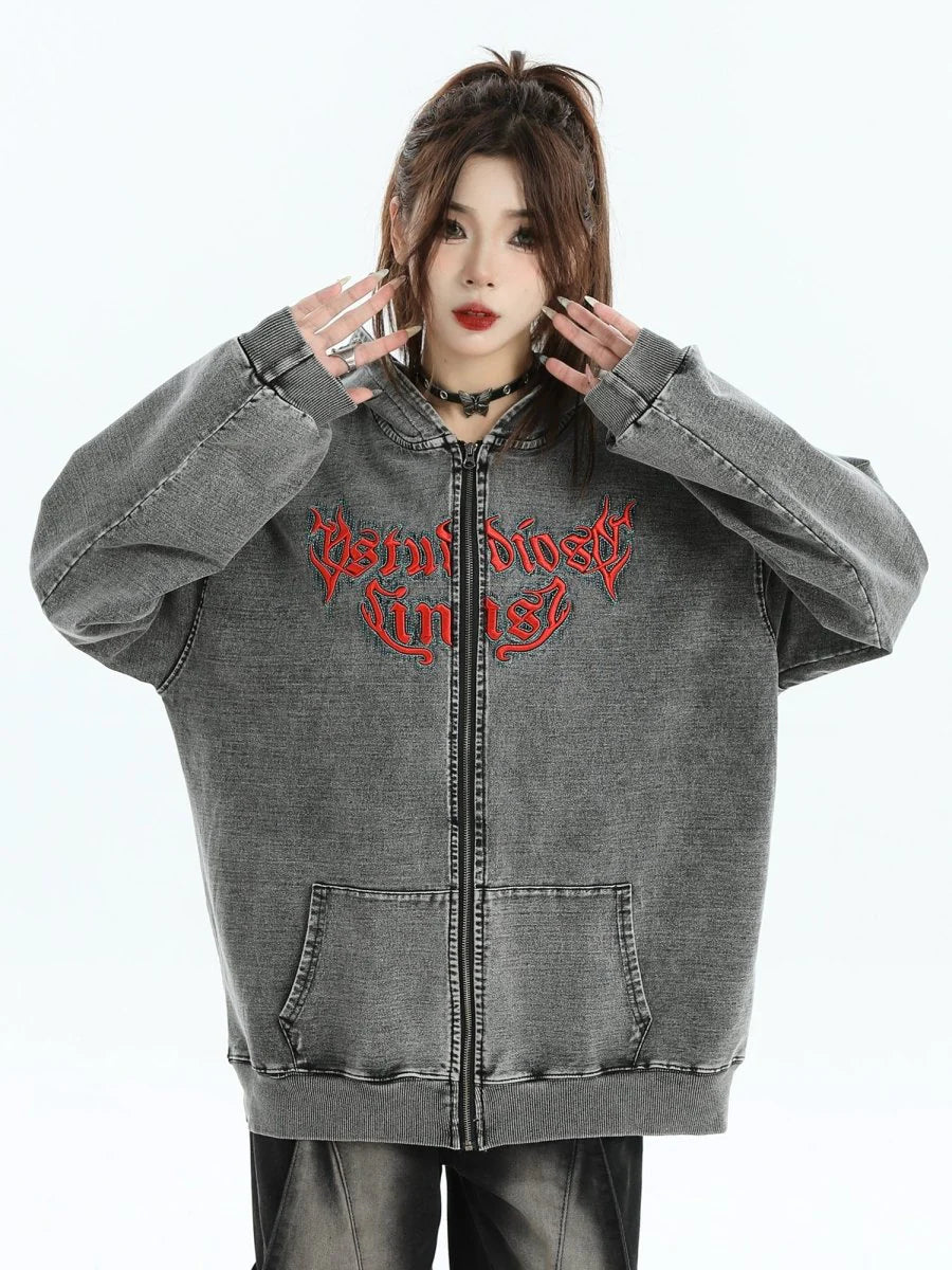 GOTHIC LETTER LOGO DENIM JACKET ST1248