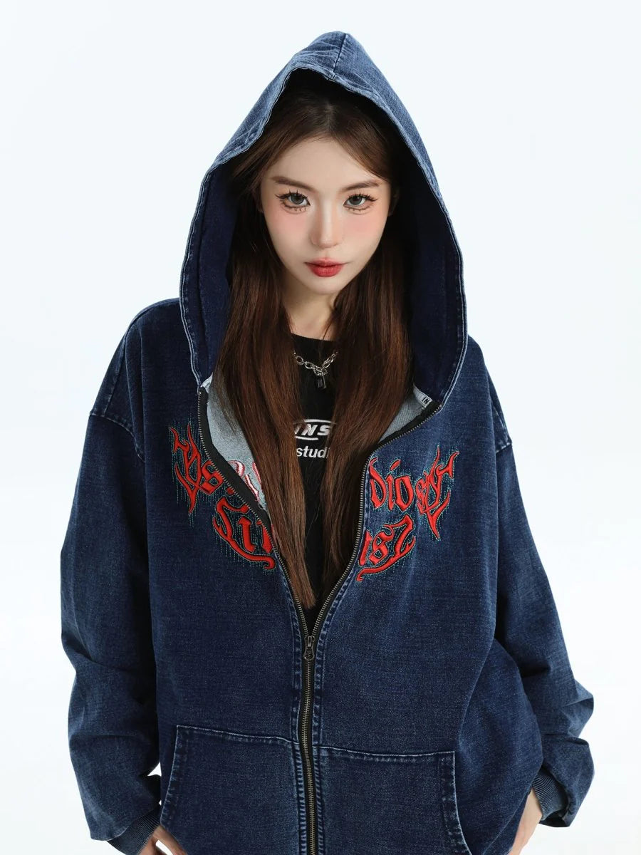 GOTHIC LETTER LOGO DENIM JACKET ST1248