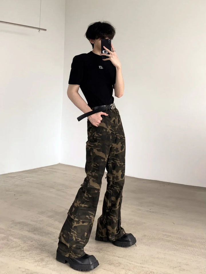 [AUTUMNWIND] CAMOUFLAGE SLIM WORK PANTS ST913