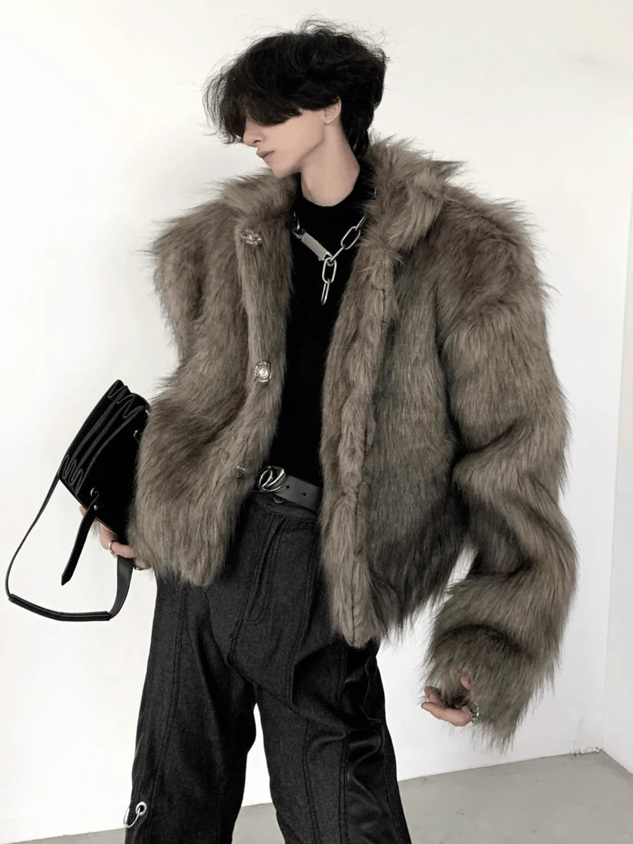 [AUTUMNWIND] LONG HAIRY SHORT SECTION FAUX FUR COAT ST1460