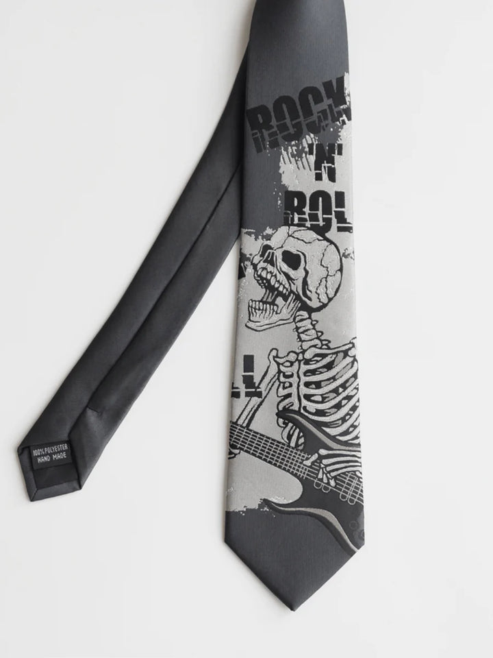 DARK GRAY SKULL TIE TREND ST551