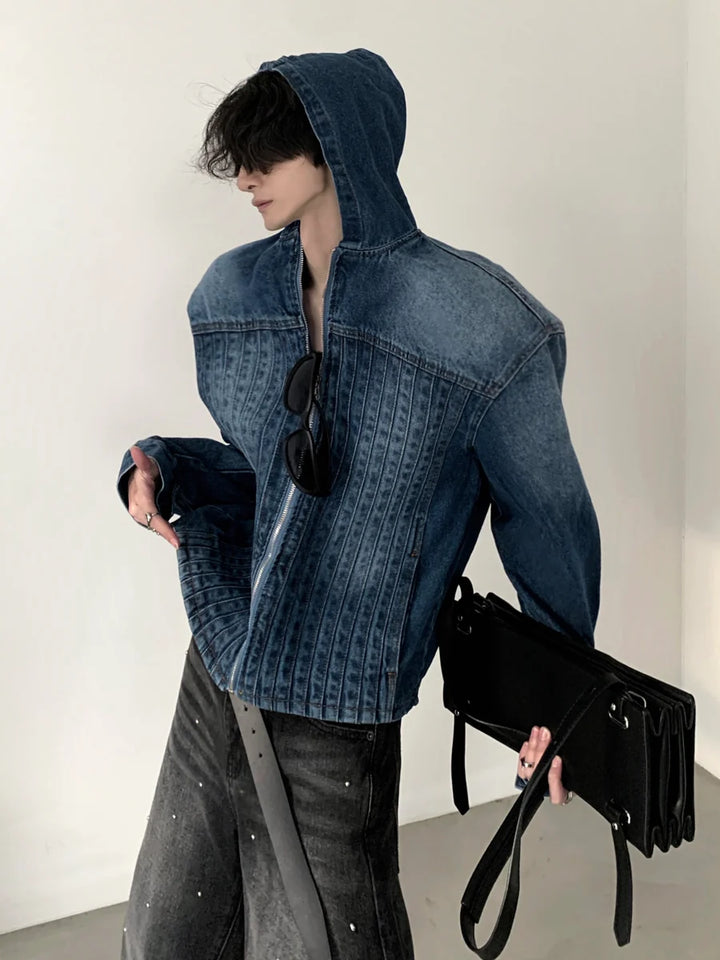 [AUTUMNWIND] HIGH STREET HOODED DENIM JACKET ST1712