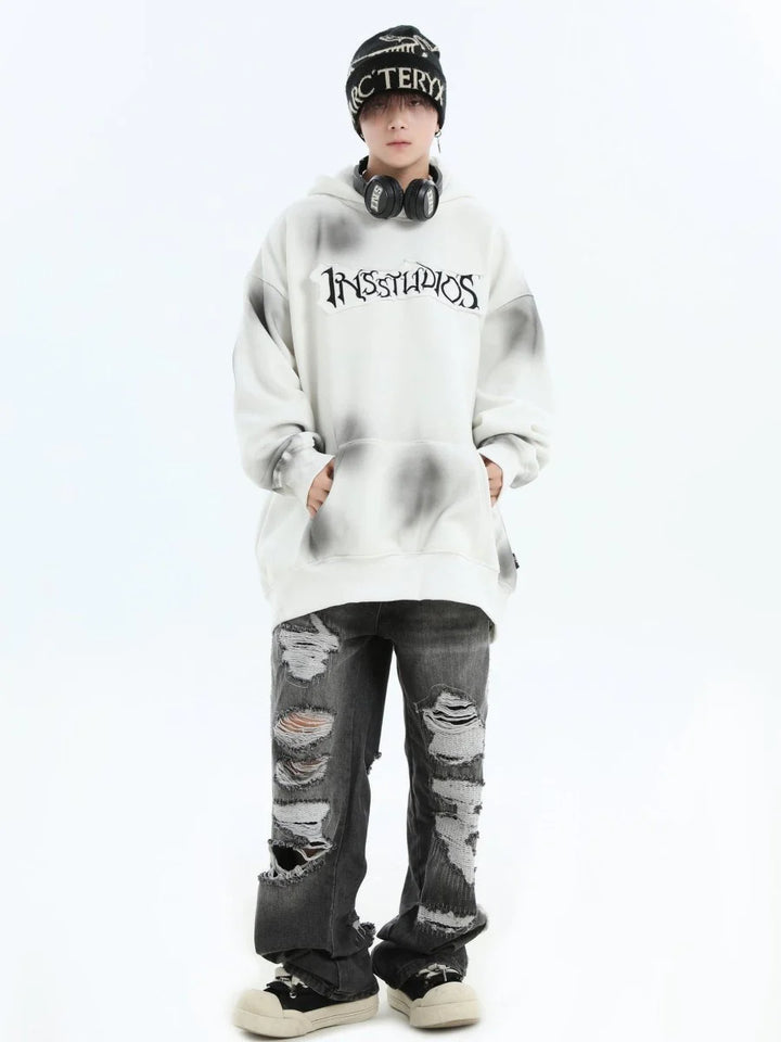 SPRAY PAINT LOGO LOOSE HOODIE ST1199