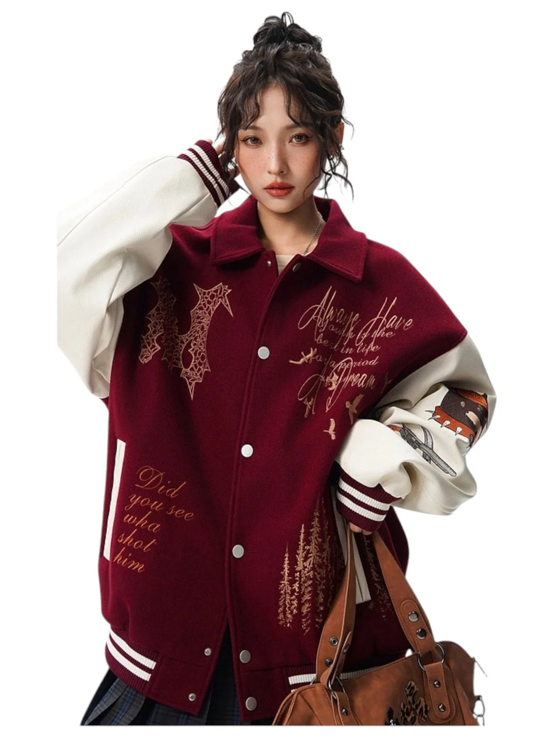 [W.K] PATCHED VARSITY EMBROIDERED JACKET st5030