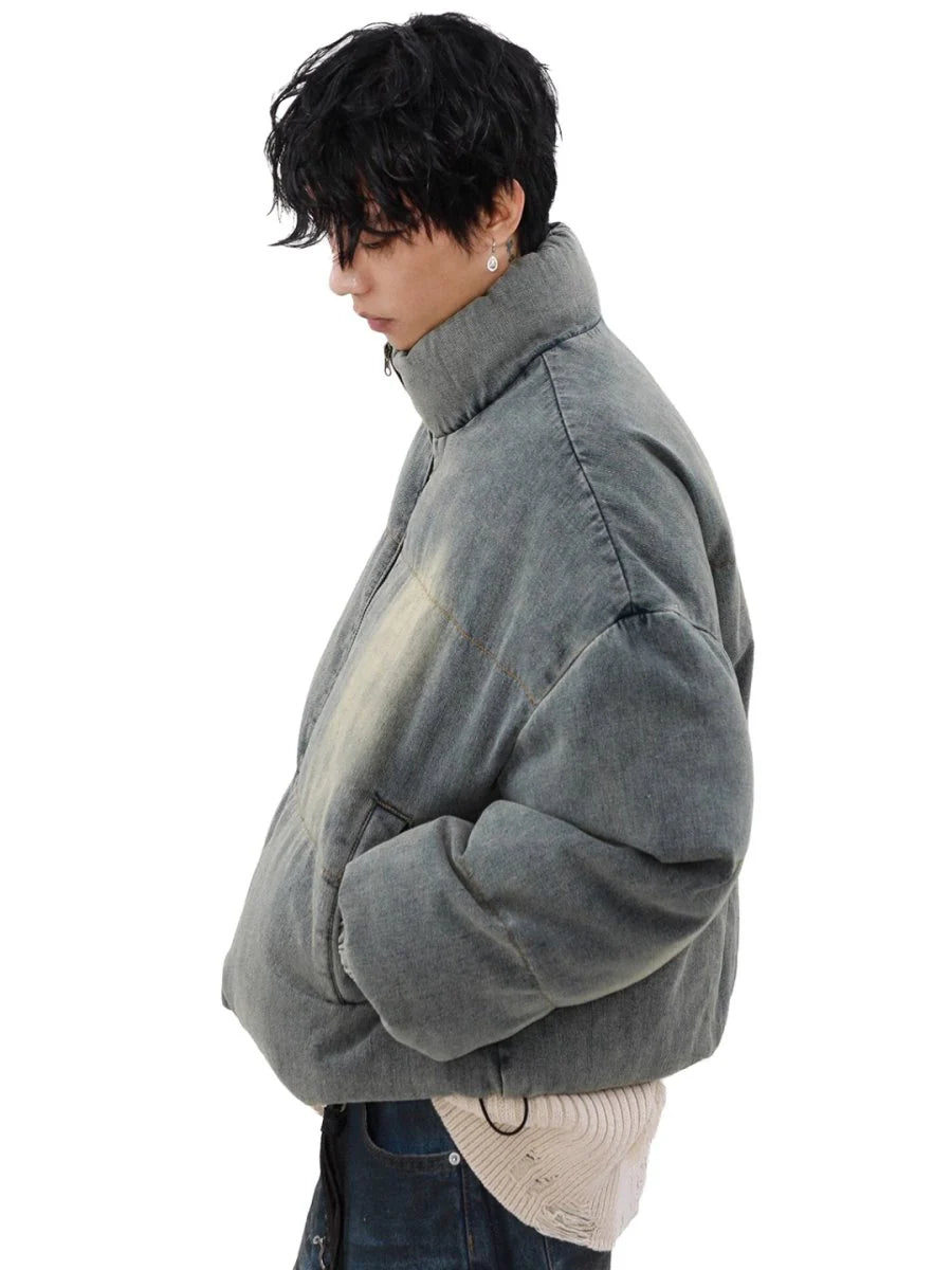 [MRNEARLY] WASHED DENIM DOWN JACKET ST1052