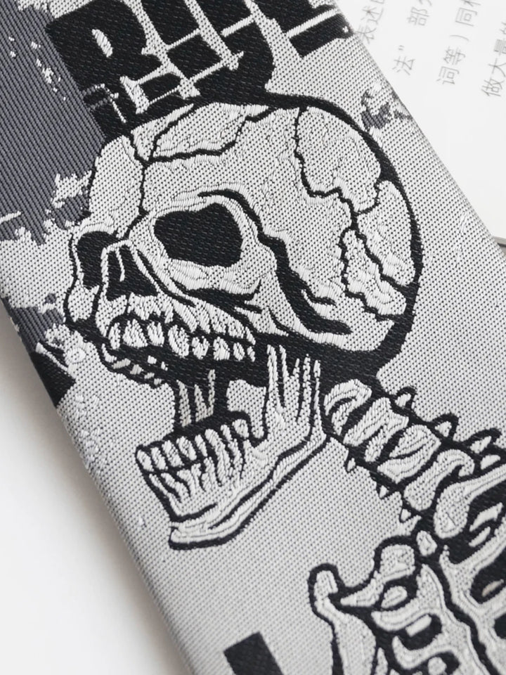 DARK GRAY SKULL TIE TREND ST551