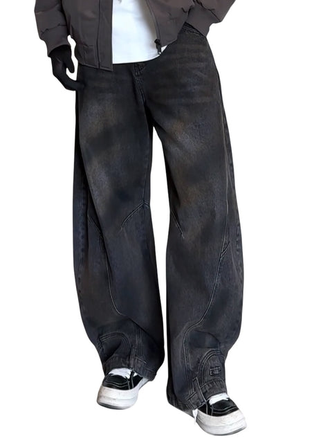 [MUGE ]VINTAGE WASHED WIDE-LEG JEANS ST1261