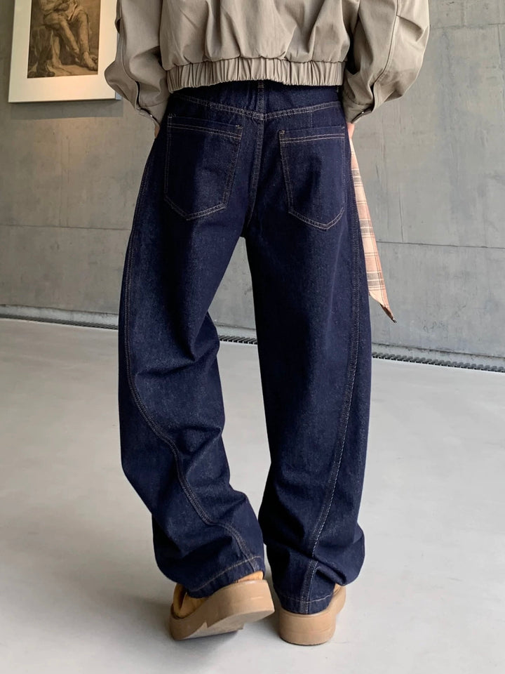 WASHED LOOSE STRAIGHT JEANS st5064