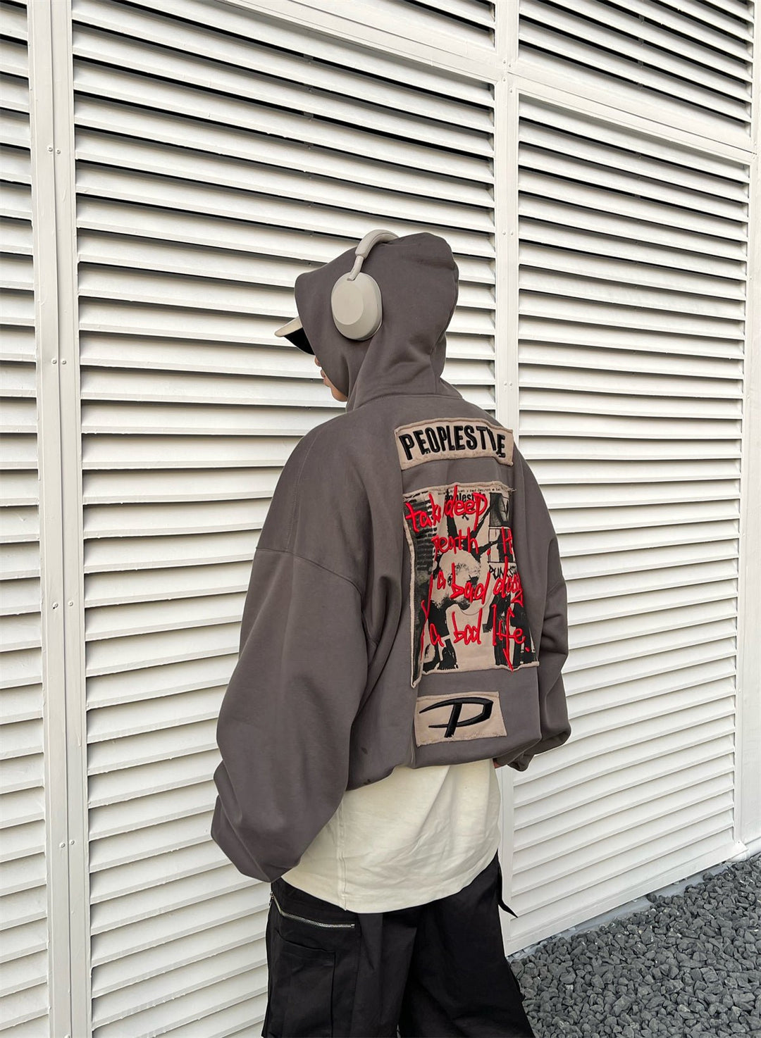 [PeopleStyle] Brand letters personalized printing hooded st1787