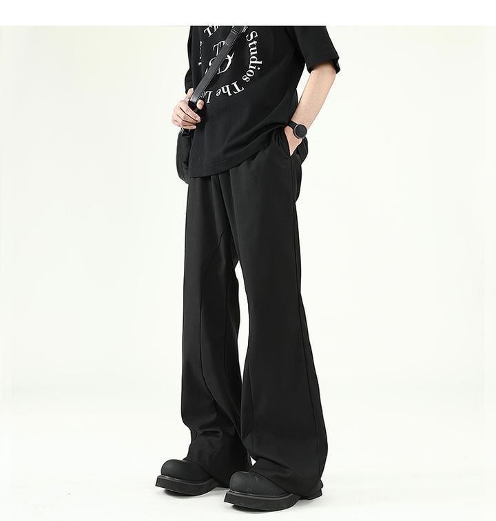 [FLAT ROOM] RELAXED WIDE-LEG BLACK TROUSERS st2073