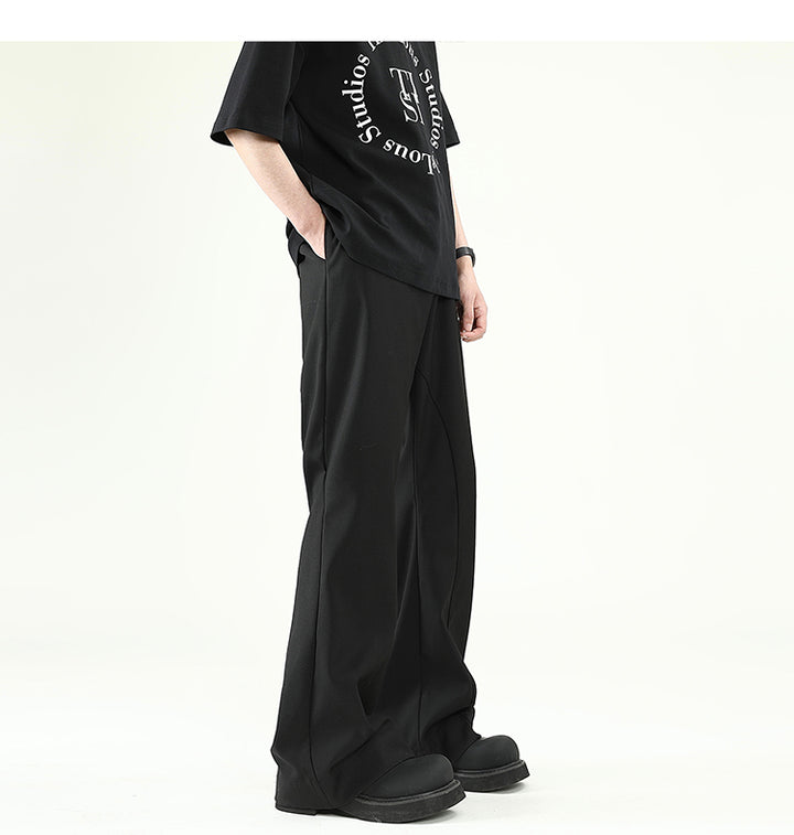 [FLAT ROOM] RELAXED WIDE-LEG BLACK TROUSERS st2073