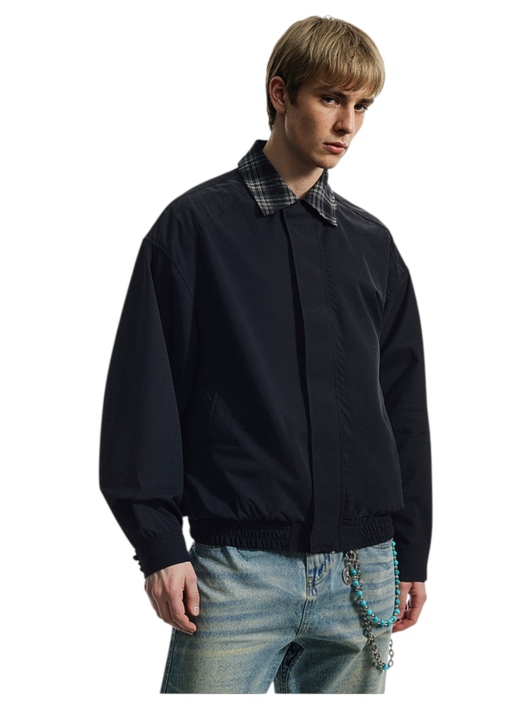 LAYERED PLAID WORK JACKET st5083