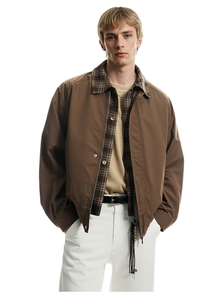 LAYERED PLAID WORK JACKET st5083