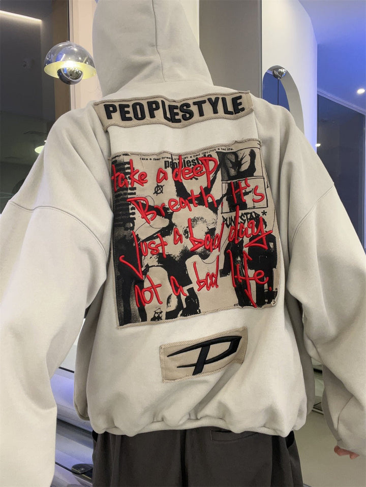 [PeopleStyle] Brand letters personalized printing hooded st1787