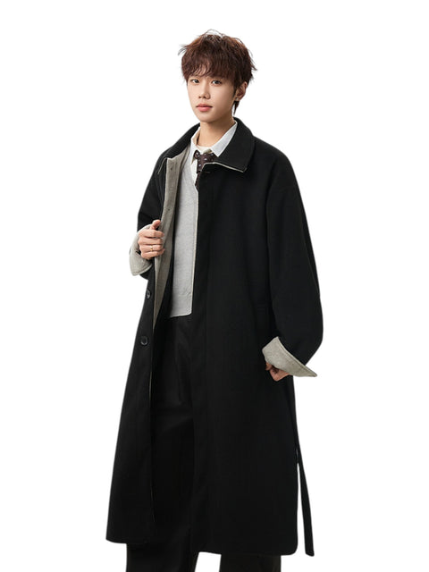 울 블렌드 미디 길이 코트 st5089