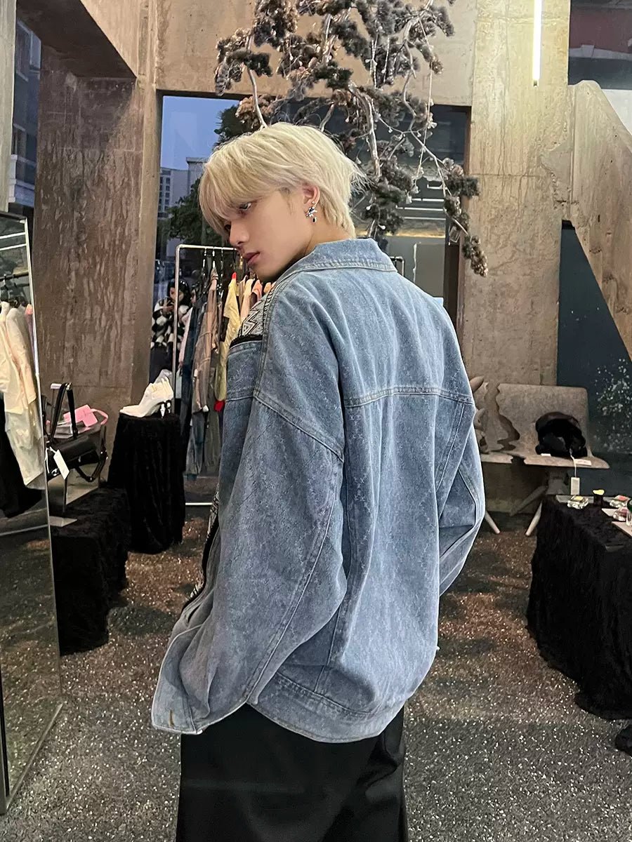 [K09] washed denim jacket st1923