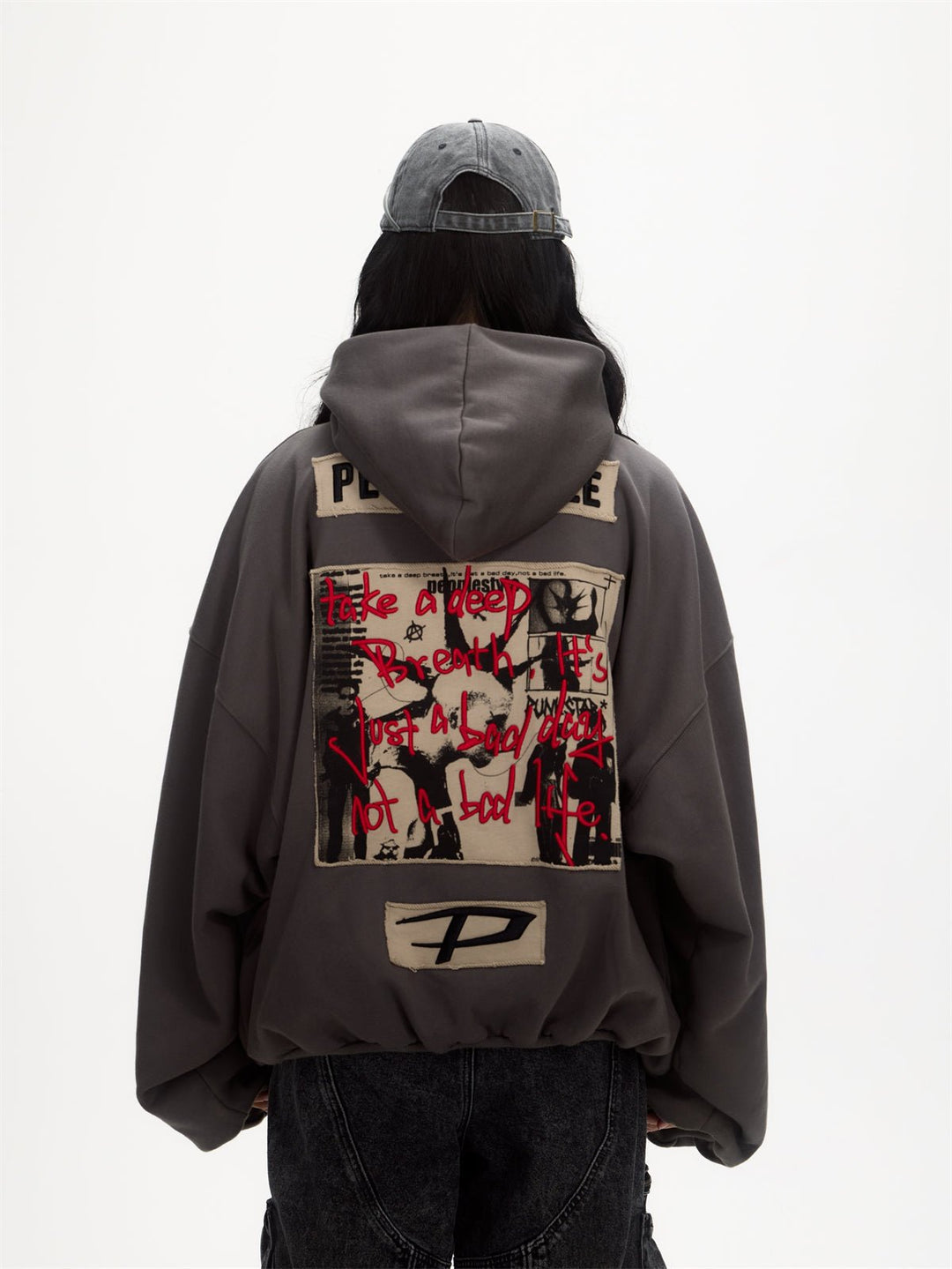 [PeopleStyle] Brand letters personalized printing hooded st1787