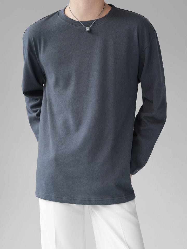[HOHO] Self-made high-end drape solid color T-shirt ST1750