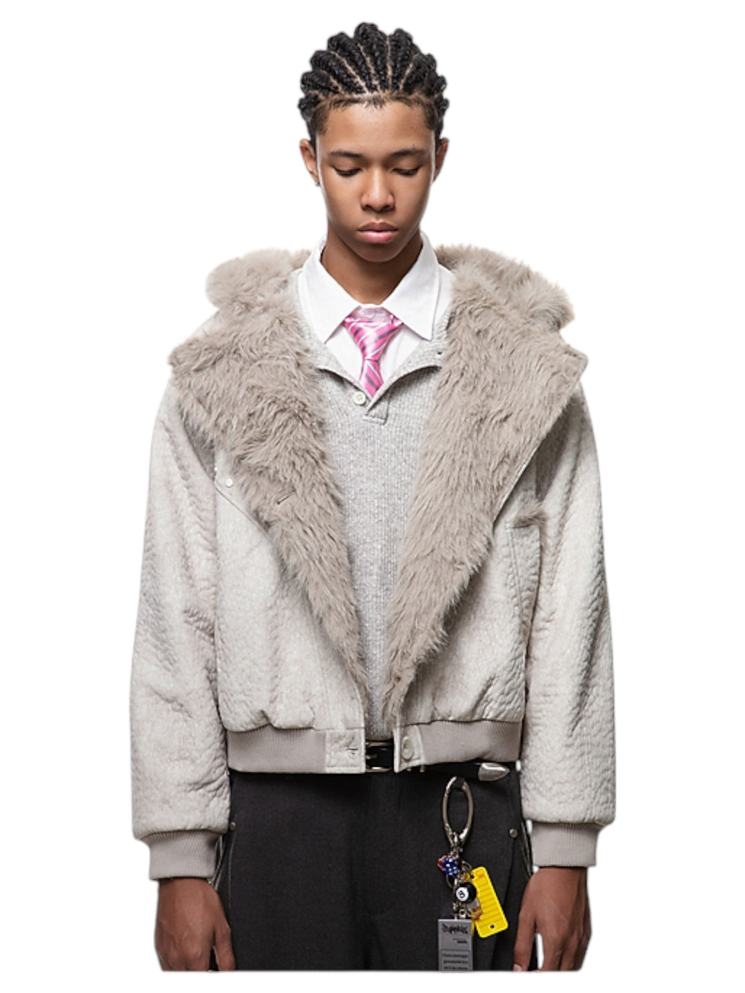 FAUX FUR-COLLAR PADDED JACKET st5079