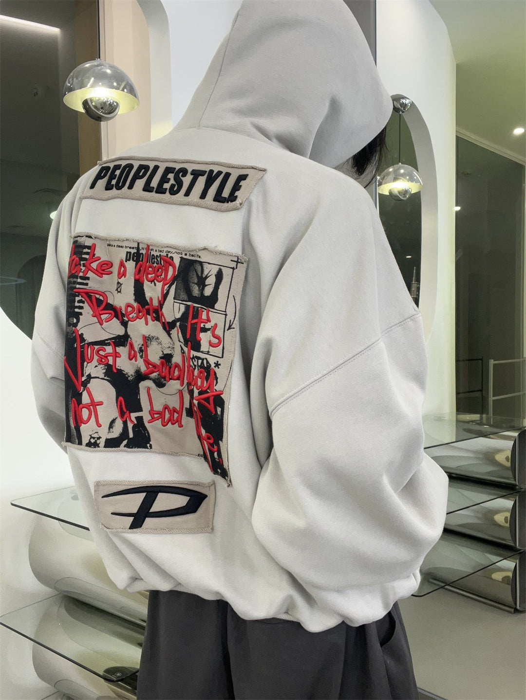 [PeopleStyle] Brand letters personalized printing hooded st1787