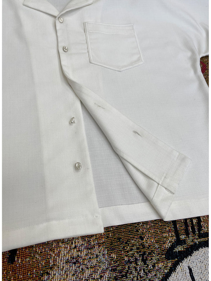 [FDM] WAVE TEXTURE RELAXED CUBAN COLLAR shirt st5023