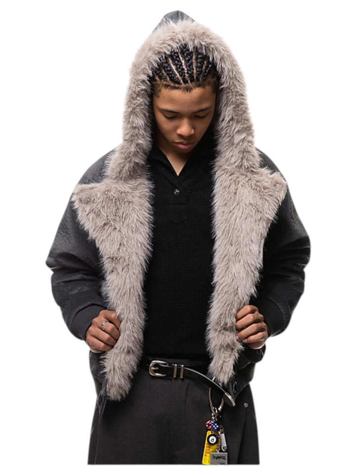 FAUX FUR-COLLAR PADDED JACKET st5079