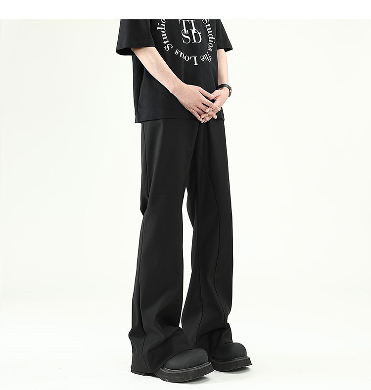 [FLAT ROOM] RELAXED WIDE-LEG BLACK TROUSERS st2073