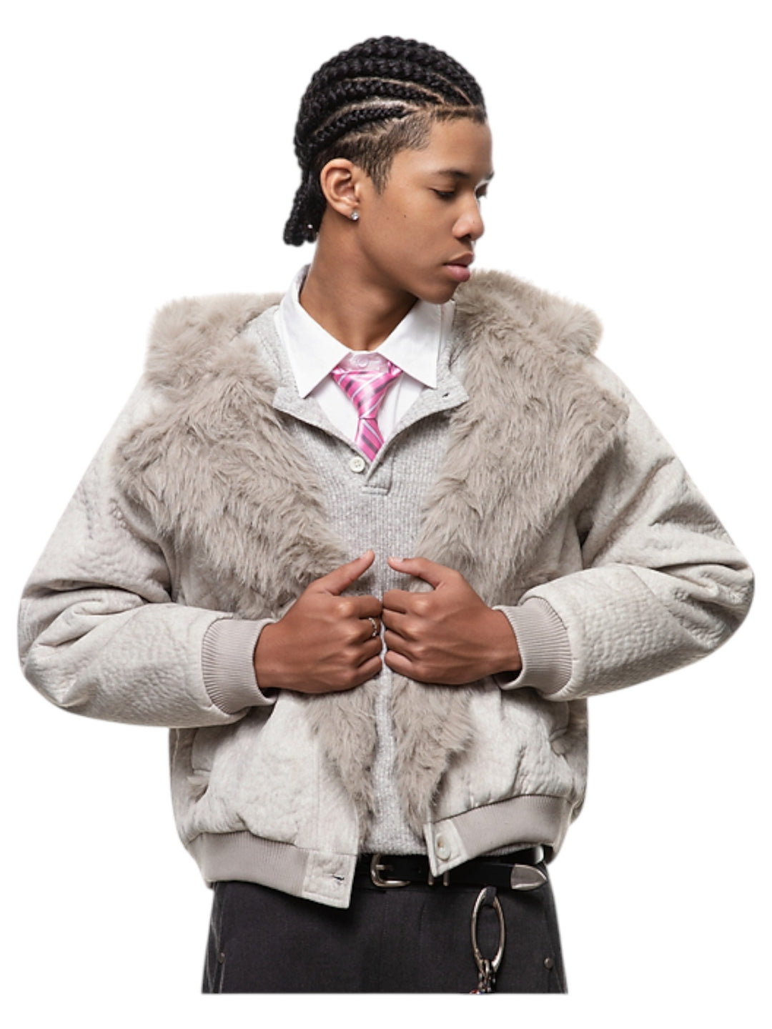 FAUX FUR-COLLAR PADDED JACKET st5079
