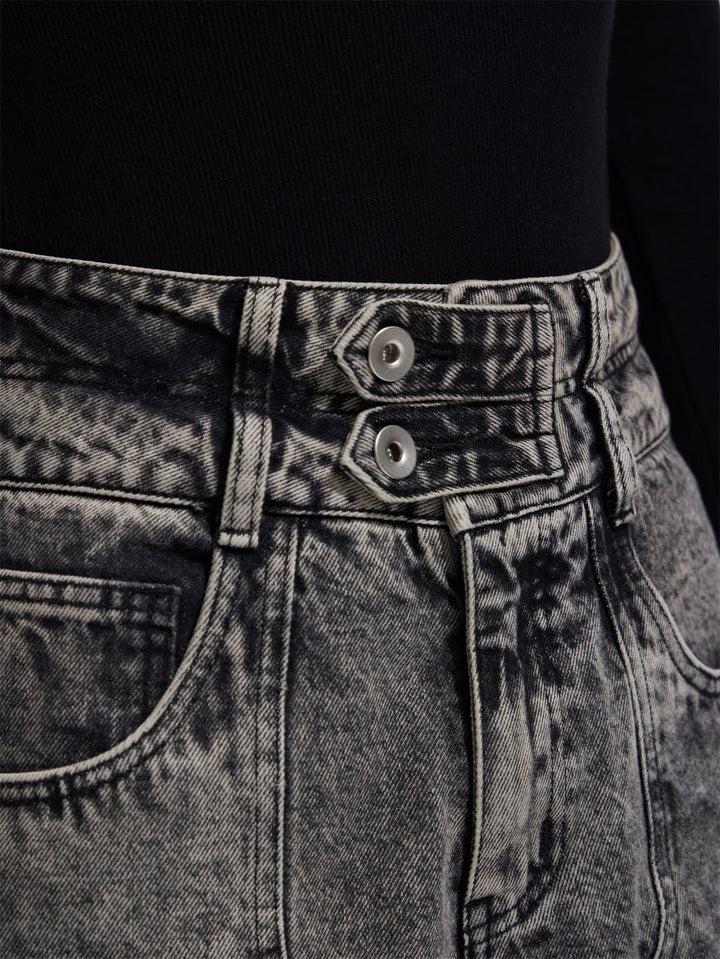 [PEOPLESTYLE] Multi-pocket wide leg casual jeans st2096