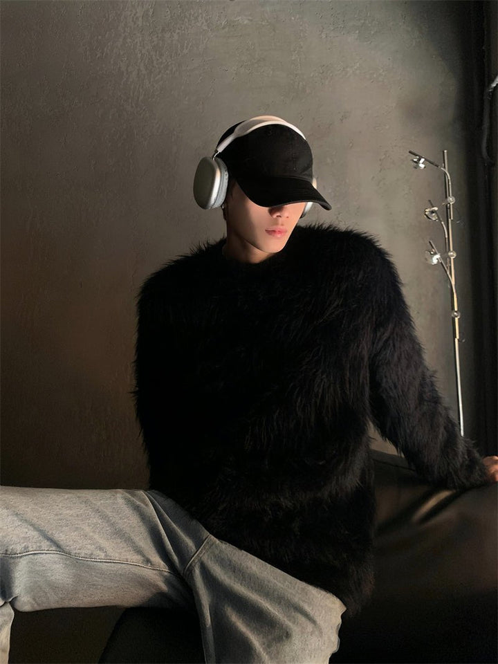 [HOZI] Round Fur Knit st1535