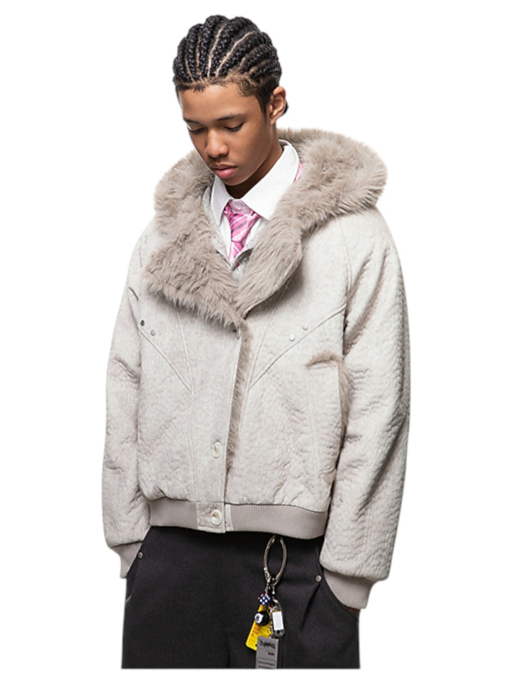 FAUX FUR-COLLAR PADDED JACKET st5079