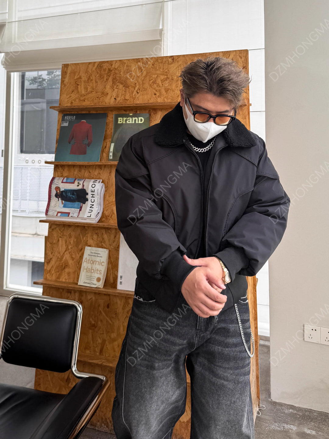 DETACHABLE-COLLAR CROPPED JACKET 5082