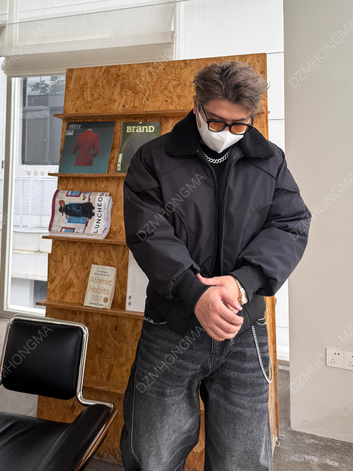 DETACHABLE-COLLAR CROPPED JACKET 5082