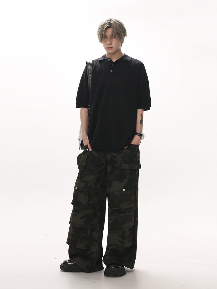 [GIBBYCNA] multi-pocket loose casual pants st2043