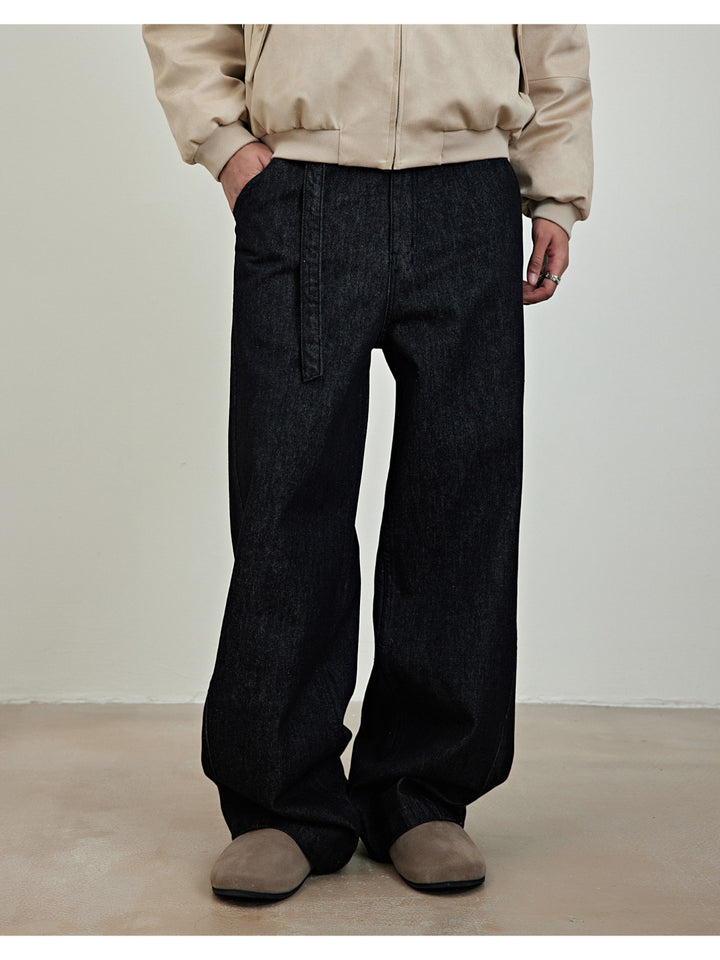 [SINONOME] DRAWSTRING A-CUT HEAVY JEANS st5021