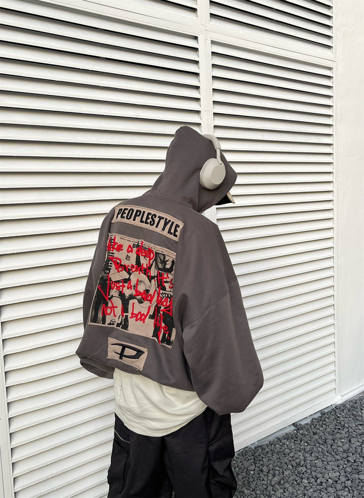 [PeopleStyle] Brand letters personalized printing hooded st1787