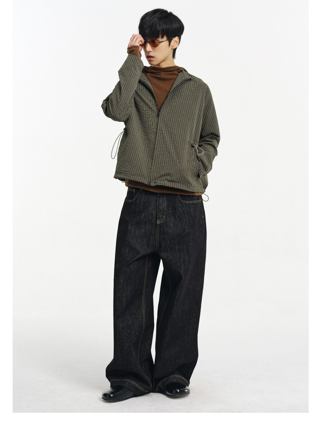 [DIMC] MESH TEXTURE HOODED JACKET st5021
