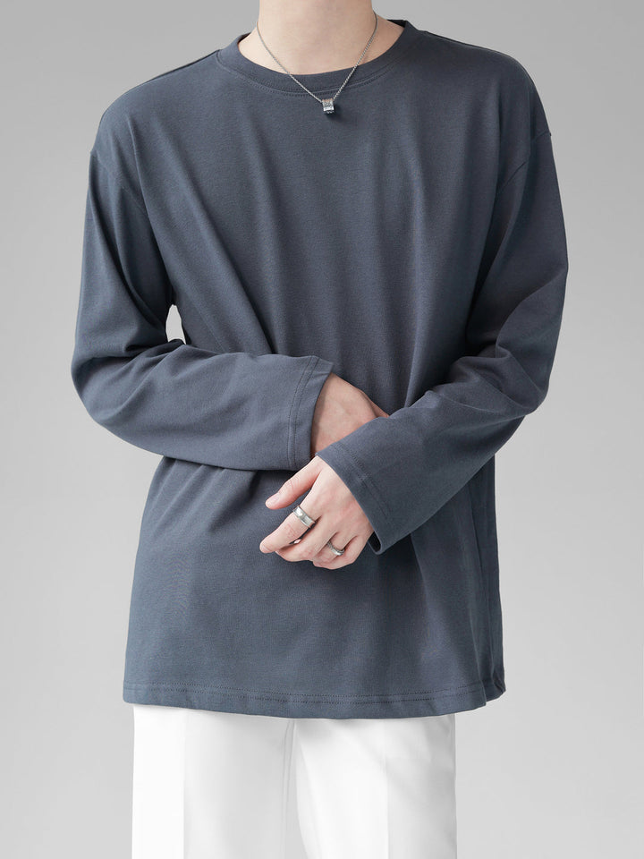 [HOHO] Self-made high-end drape solid color T-shirt ST1750