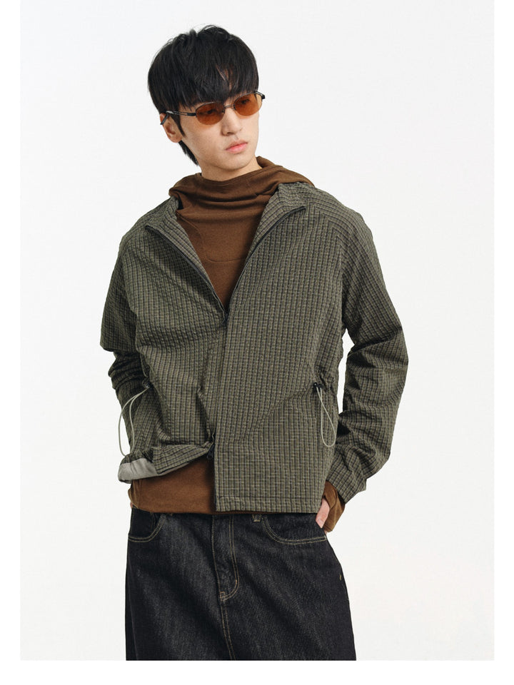 [DIMC] MESH TEXTURE HOODED JACKET st5021