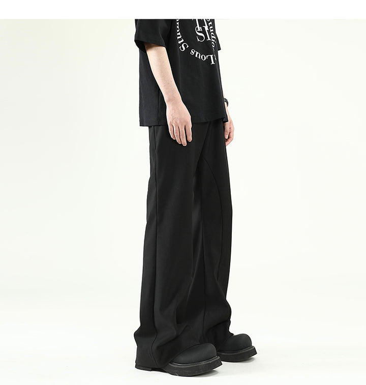 [FLAT ROOM] RELAXED WIDE-LEG BLACK TROUSERS st2073