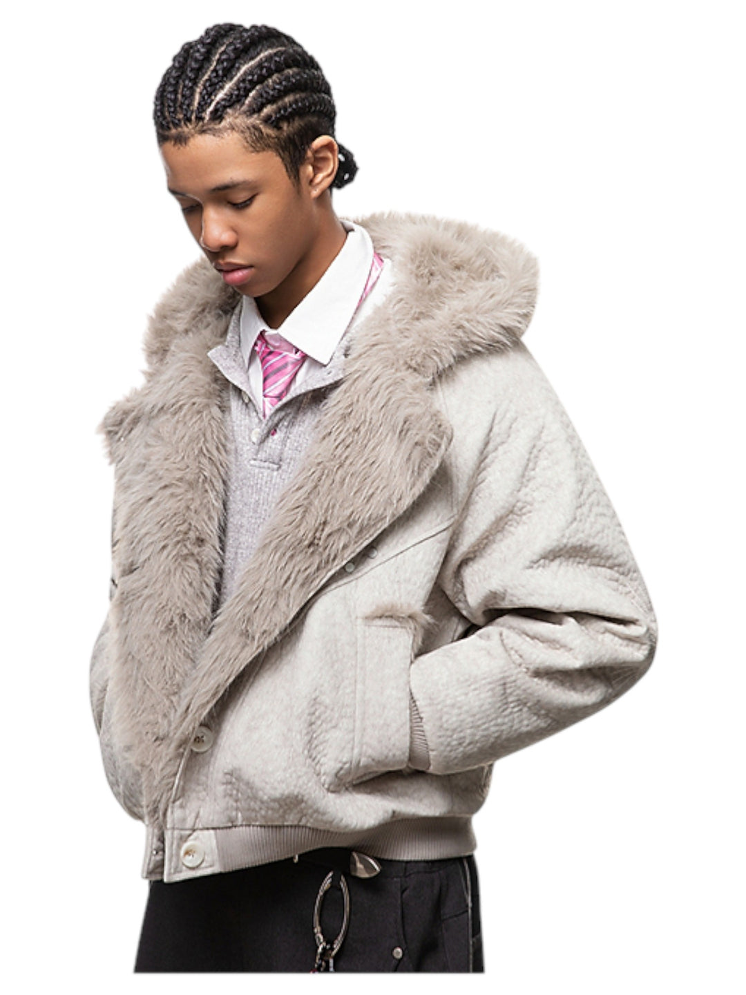 FAUX FUR-COLLAR PADDED JACKET st5079