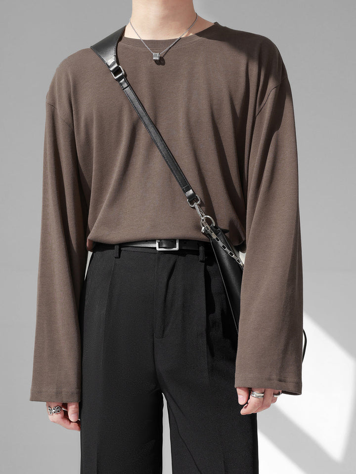 [HOHO] Self-made high-end drape solid color T-shirt ST1750