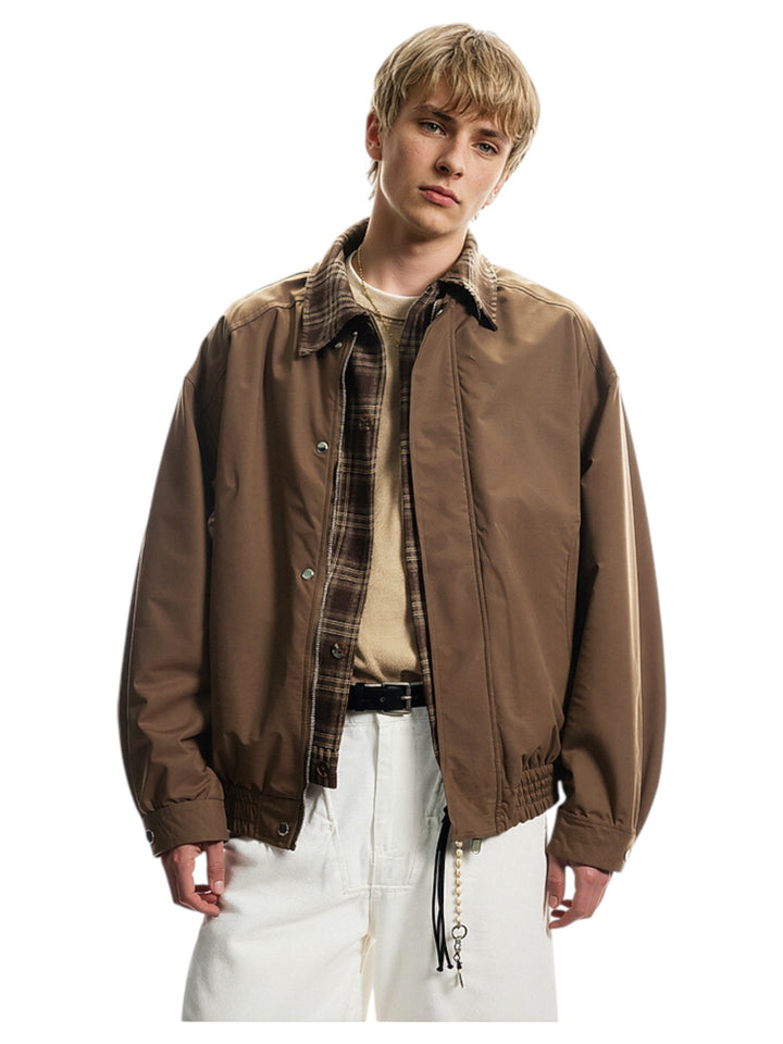 LAYERED PLAID WORK JACKET st5083